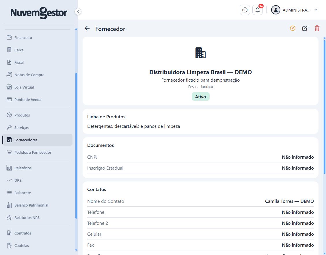 Fornecedores de limpeza: organize contatos e linhas de produtos
